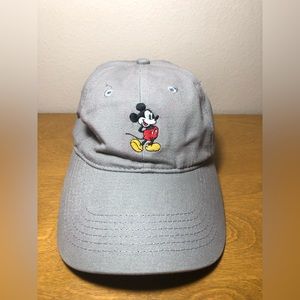 Disney Mickey Mouse Dad Hat Cap Gray Baseball Adjustable Excellent Used (EUC)